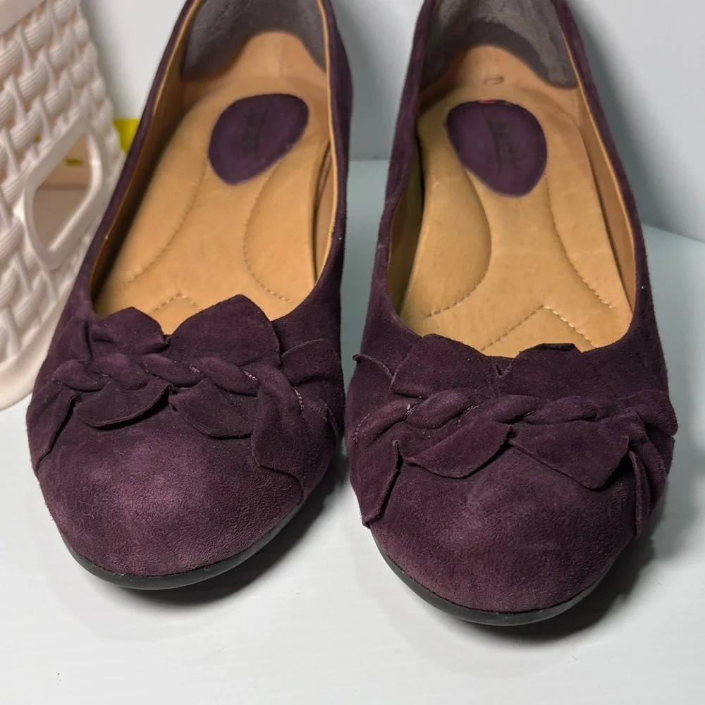 Earth suede Chic Plum Wedge‎ Shoes arch support size 8. Fc5